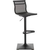 Mirage Adjustable Bar Stool in Black Mesh Fabric & Black Metal